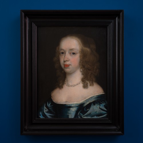  Portrait d'une dame en robe bleue, attribué à Theodore Russel (1614?1689 - ClassicArtworks Stockholm