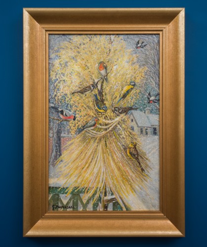 XXe siècle - Georg Stoopendaal (1866–1953) - Gerbe de Noël avec oiseaux