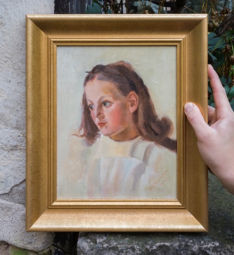 Tableaux et dessins Tableaux du XXe siècle - Ola Larsson (1863-1939) - Portrait d'une jeune fille, 1929