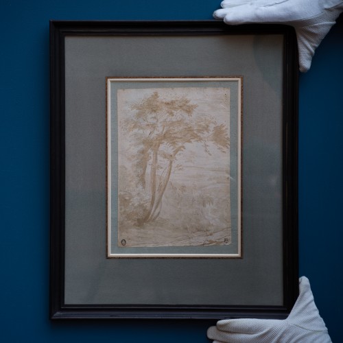 École hollandaise ou flamande - Un vaste paysage avec des arbres - Tableaux et dessins Style 