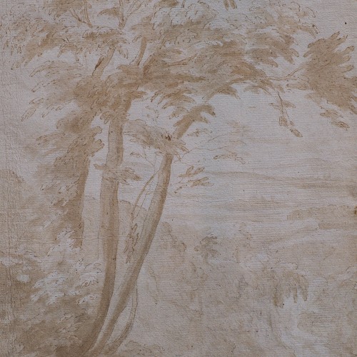 XVIIe siècle - École hollandaise ou flamande - Un vaste paysage avec des arbres