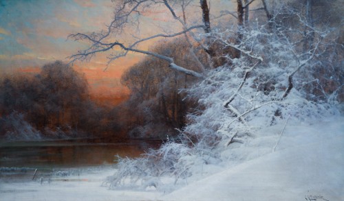 Mauritz Lindström (1849–1923) - Crépuscule d’hiver - Tableaux et dessins Style 