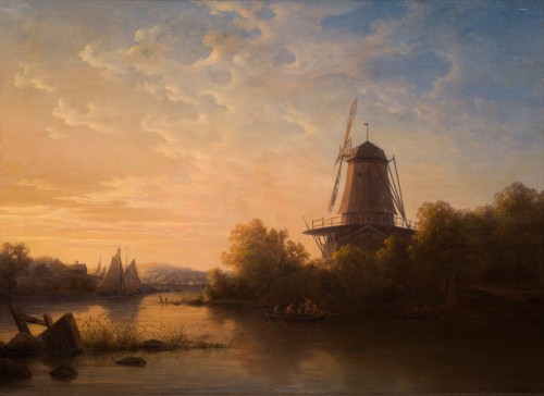 Tableaux et dessins Tableaux XIXe siècle - Adolf Julius Berg (1820–1876) - Soir d’été tranquille 1851
