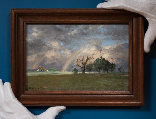 Johan Ericson (1849–1925 - Paysage avec double arc-en-ciel, 1887 - Tableaux et dessins Style 