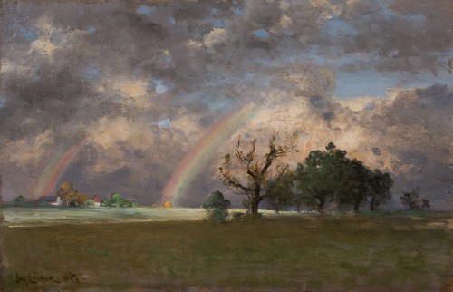 Johan Ericson (1849–1925 - Paysage avec double arc-en-ciel, 1887 - ClassicArtworks Stockholm