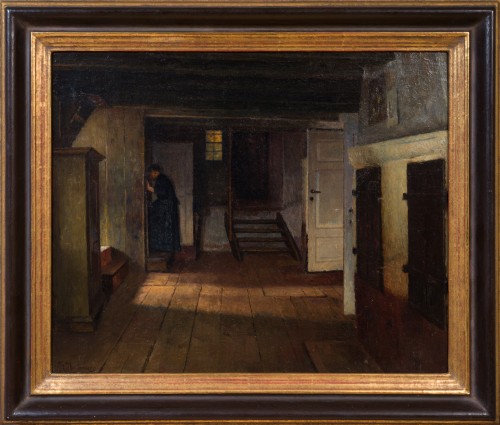Henrik Nordenberg (1857–1928) - Intérieur avec dame près de l’escalier