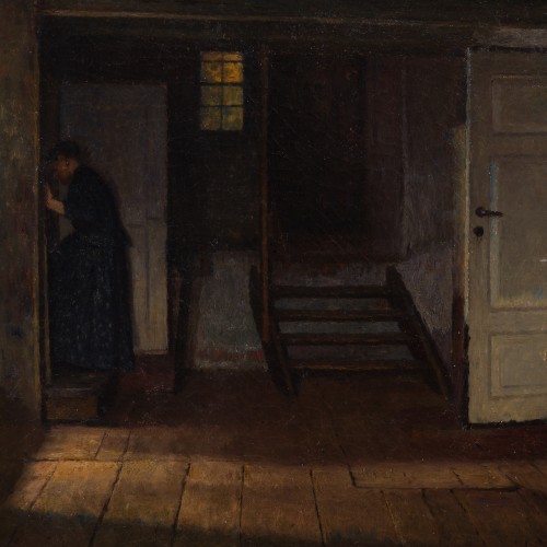 Henrik Nordenberg (1857–1928) - Intérieur avec dame près de l’escalier - ClassicArtworks Stockholm