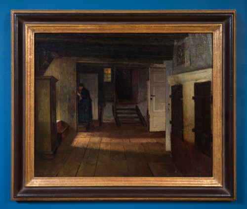 Henrik Nordenberg (1857–1928) - Intérieur avec dame près de l’escalier - 