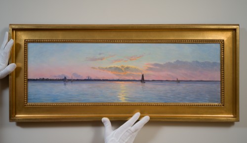Albert Edward Wang (1864–1930)  - Sunset off the Coast of Hellerup - Paintings & Drawings Style 