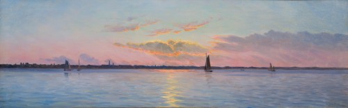 Paintings & Drawings  - Albert Edward Wang (1864–1930)  - Sunset off the Coast of Hellerup