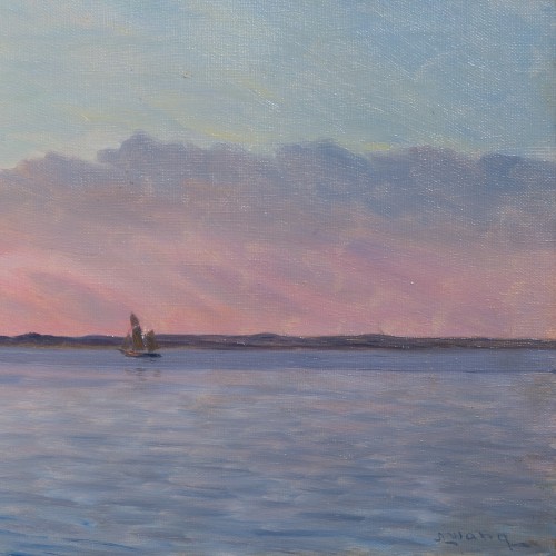20th century - Albert Edward Wang (1864–1930)  - Sunset off the Coast of Hellerup