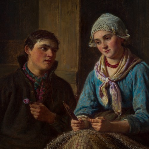 Ferdinand Fagerlin (1825–1907)  - Declaration of Love, 1866 - Paintings & Drawings Style 