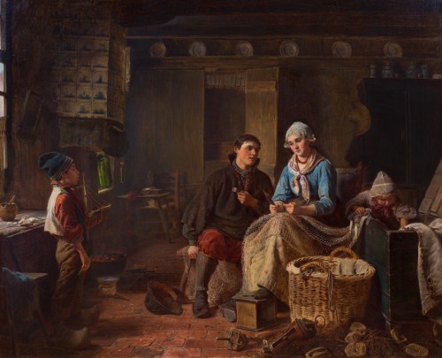 Paintings & Drawings  - Ferdinand Fagerlin (1825–1907)  - Declaration of Love, 1866