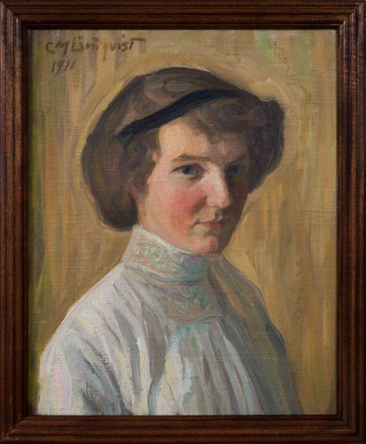 Carl Magnus Lindqvist (1884–1977), - Portrait d’une jeune femme