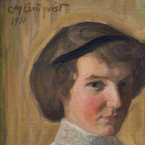 XXe siècle - Carl Magnus Lindqvist (1884–1977) - Portrait d’une jeune femme