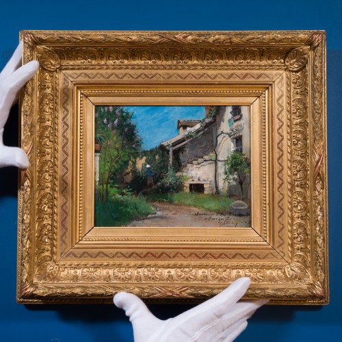 Carl Skånberg (1850–1883) - A Barbizon Garden (1879) - Paintings & Drawings Style 