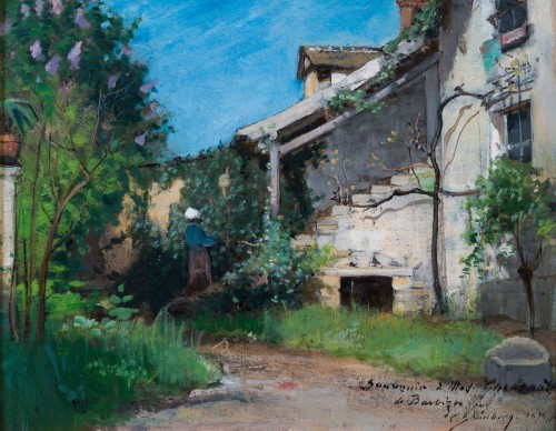 Paintings & Drawings  - Carl Skånberg (1850–1883) - A Barbizon Garden (1879)