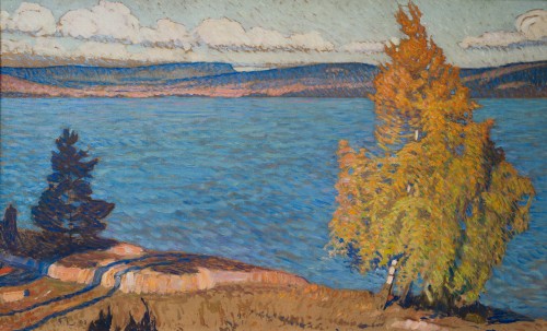 Fritz Lindström (1874–1962) - Le lac Racken en automne - Tableaux et dessins Style 