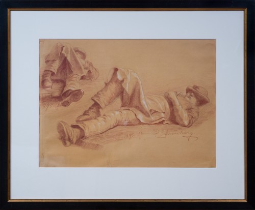 Tableaux et dessins Dessin, Aquarelle & Pastel - Paul Ehrenberg (1876–1949) - Garçon endormi, 1895