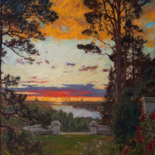 Gottfrid Kallstenius (1861–1943) - Vue de Stockholm depuis une terrasse imaginaire - ClassicArtworks Stockholm