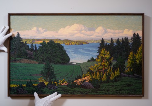 Paintings & Drawings  - Olof Thunman (1879–1944)  - Evening Mood, View Over Graneberg, 1924