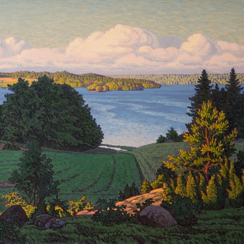 20th century - Olof Thunman (1879–1944)  - Evening Mood, View Over Graneberg, 1924