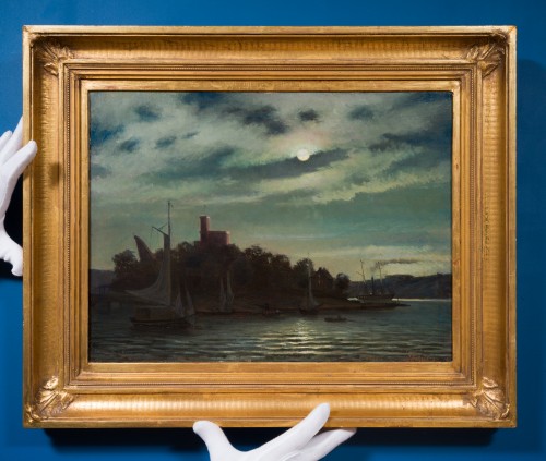 Carl Skånberg (1850–1883)  - Kastellet, View of Kastellholmen from Skeppsholmen, c. late - Paintings & Drawings Style 