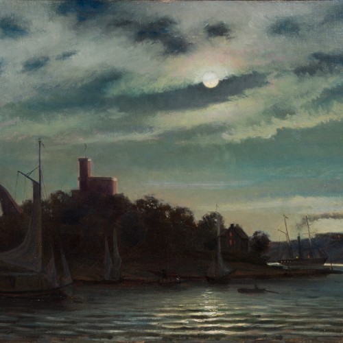 19th century - Carl Skånberg (1850–1883)  - Kastellet, View of Kastellholmen from Skeppsholmen, c. late