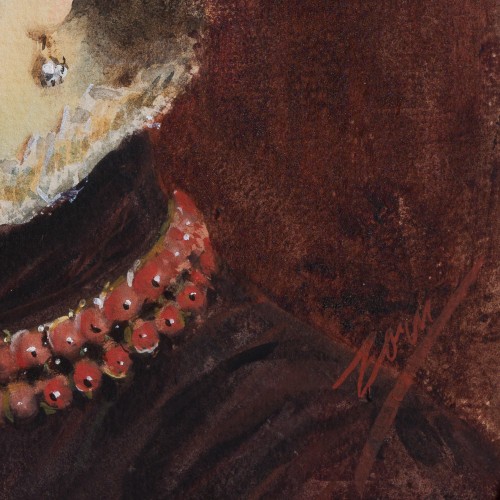 19th century - Anders Zorn (1860–1920) - Portrait of Mrs Veronica Heiss with Coral Hair Ornament 