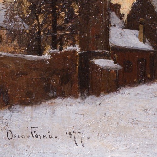 19th century - Oscar Törnå (1842–1894) - Skaters at Sunset by the Village Creek
