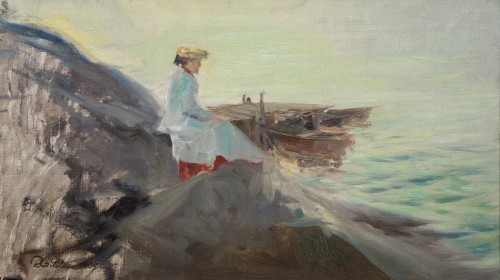 Rudolf Konstantin Gitsler (1873–1906 - Woman on a Cliff, 1905 - Paintings & Drawings Style 