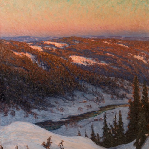 19th century - Anshelm Schultzberg (1862–1945) - Winter Landscape at Dusk