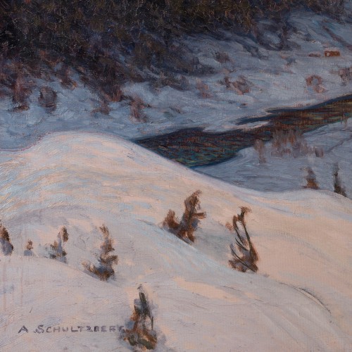 Anshelm Schultzberg (1862–1945) - Winter Landscape at Dusk - 