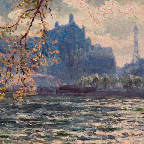 Tableaux et dessins Tableaux du XXe siècle - Pehr Eklund (1875–1943)  - Motif de la Seine, 1912