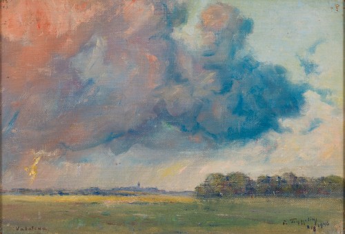 Erik Tryggelin (1878–1962)  - Nuages d’orage au-dessus de Vadstena, 8 août 1946