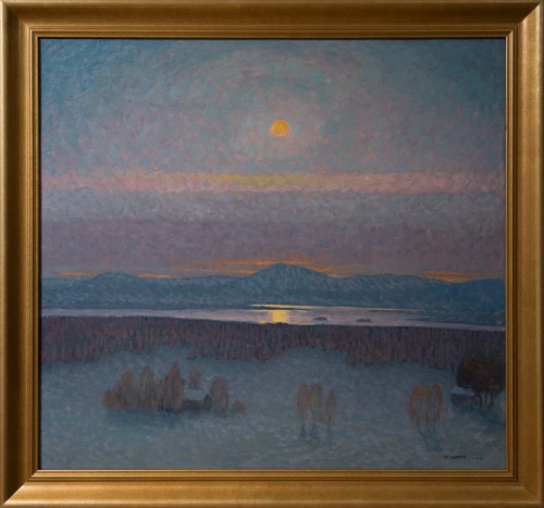 Tableaux et dessins Tableaux du XXe siècle - Anders Loman (1879–1953) - Paysage de montagne au clair de lune, 1926