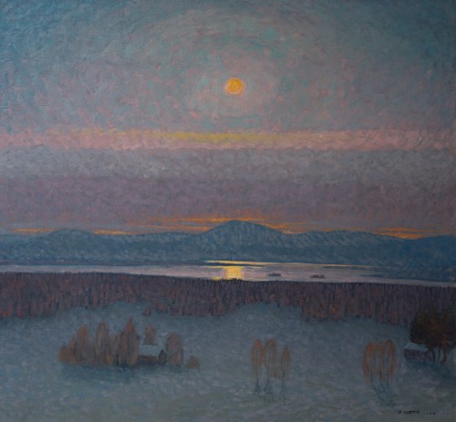 Anders Loman (1879–1953) - Paysage de montagne au clair de lune, 1926 - ClassicArtworks Stockholm