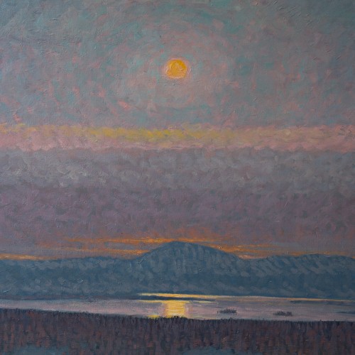 Anders Loman (1879–1953) - Paysage de montagne au clair de lune, 1926 - 