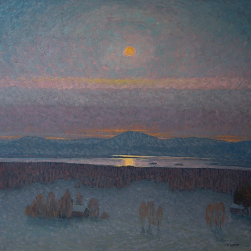  - Anders Loman (1879–1953) - Paysage de montagne au clair de lune, 1926