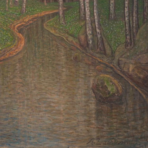 Axel Zachrison (1884–1944) - Ruisseau de printemps, Motif du Dalsland - 