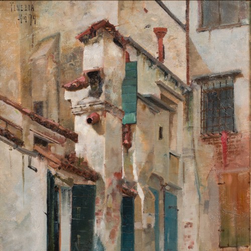 XIXe siècle - Axel Axelson (1854–1892) - Une cour à Venise, 1879