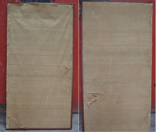 Asian Works of Art  - 19th century Japanese folding screen - Firefly hunt