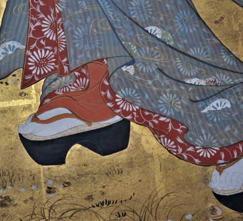 Antiquités - Paravent Japonais du 19e siècle - Chasse aux lucioles