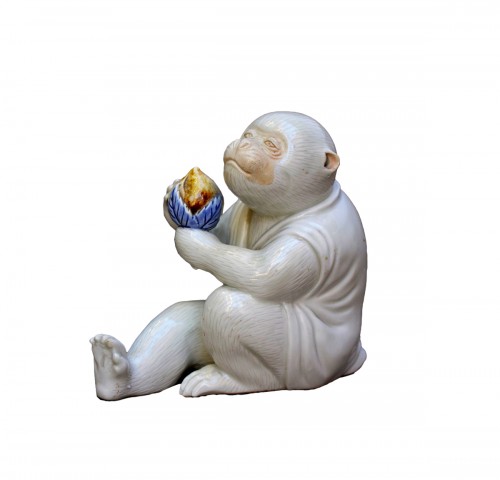 Singe en porcelaine d'Hirado, Japon 19e siècle