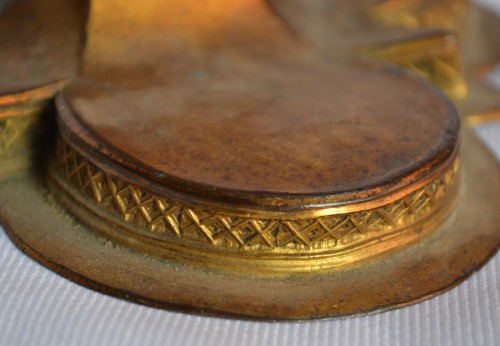 Antiquités - Monstrance reliquaire en bronze doré, Europe du Nord du fin 15e siècle