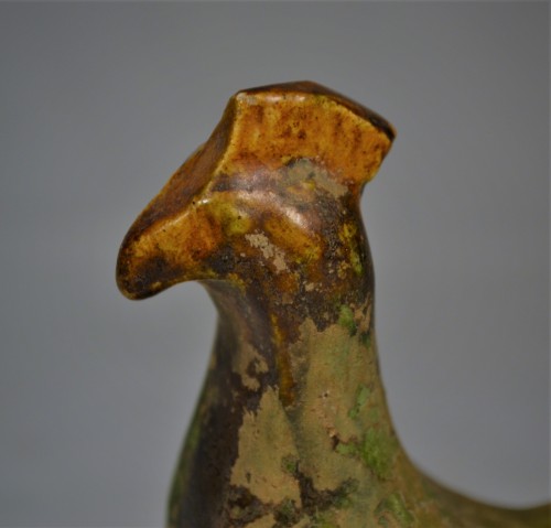 Glazed terracotta rooster - Tang Dynasty China 8th 9th century - 