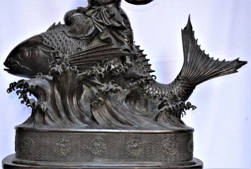 Monumental Brûle-parfums en bronze, travail Japonais d'époque Meiji - Arts d