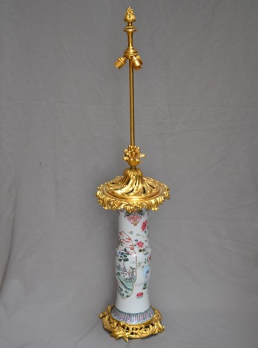 Chinese porcelain vase early 18th. Yongzeng périod. Bronze gilded mountings - 