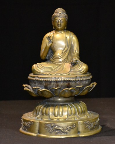 Bouddha en bronze coulé, Japon époque Edo - Arts d