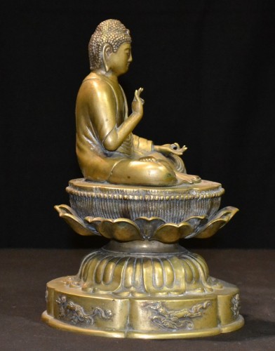 Bouddha en bronze coulé, Japon époque Edo - Conservatoire Sakura